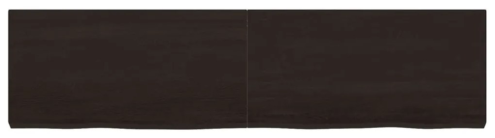 sötétbarna kezelt tömör tölgyfa fali polc 160 x 40 x (2-6) cm