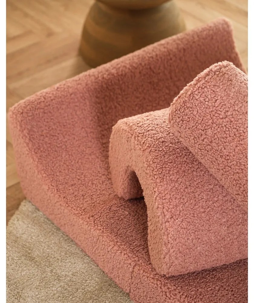 Rózsaszín buklé gyerek fotel Flipster – Wigiwama