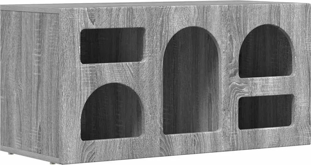 vidaXL TV szekrény Szürke Sonoma 80 x 35 x 40 cm Faanyag