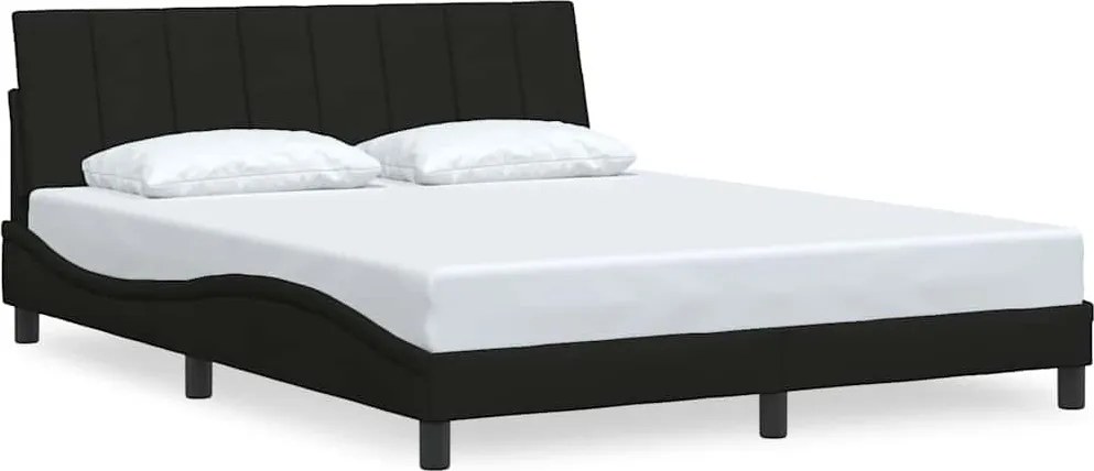 vidaXL fekete szövet ágykeret matrac nélkül Hanko 160 x 200 cm