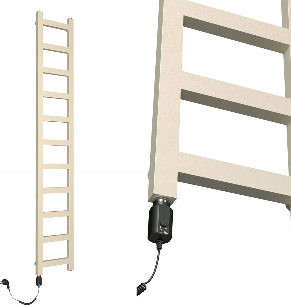 e-LAD 1430/250 Krémszínű Elektromos Fürdőszobai Radiátor 300W-OS Fűtőpatron