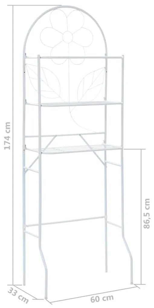 fehér WC feletti tárolóállvány 60 x 33 x 174 cm