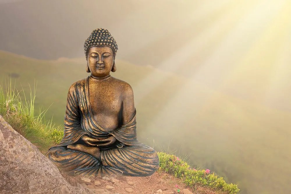 Öntapadó fotótapéta Buddha szobra meditáló helyzetben