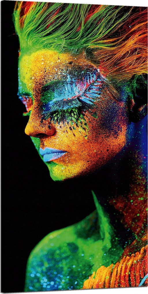 Vászonkép Színes Nő Haj Színek Festmény 60x120 cm