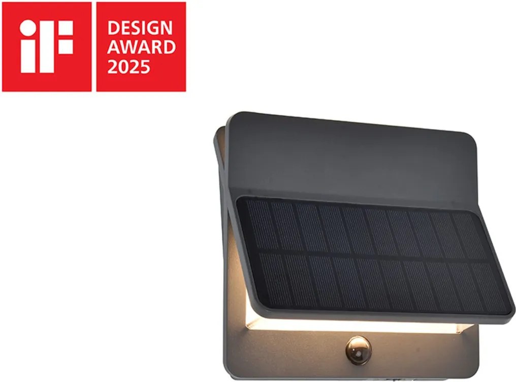 LUTEC 6915401118 ALETA Fali Lámpa Mozgásérzékelővel Szürke LED IP44