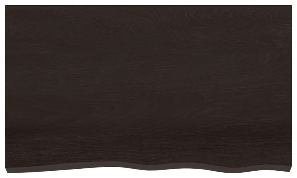 sötétbarna kezelt tömör tölgyfa asztallap 100x60x(2-6) cm