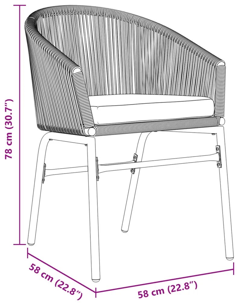 5 Részes Kerti Étkező Szett - Barna Poly Rattan