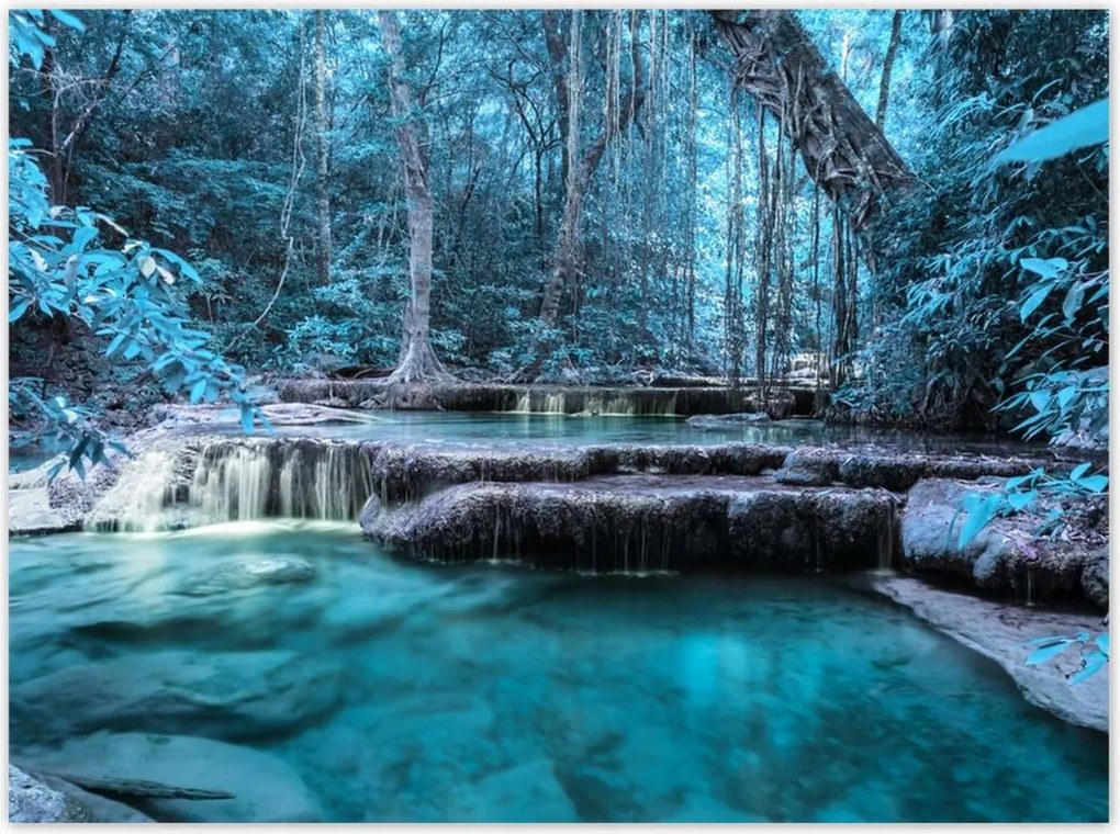 Poszterek 135x100 Erawan Kék vízesés