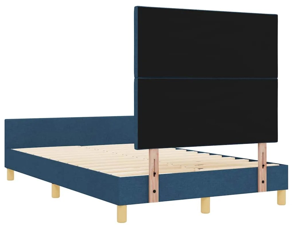 Ágykeret fejtámlával Kék 120 x 190 cm szövet