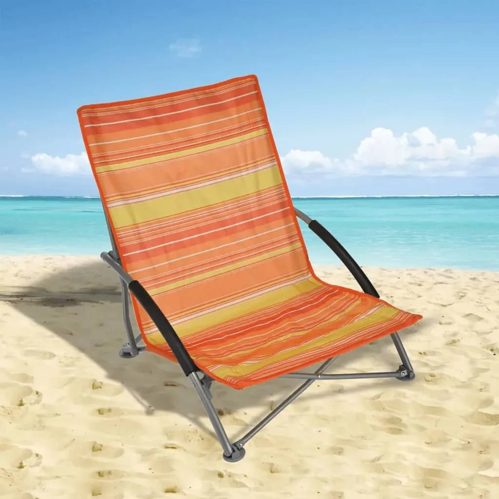 HI összecsukható narancssárga strandszék 65 x 55 x 25/65 cm