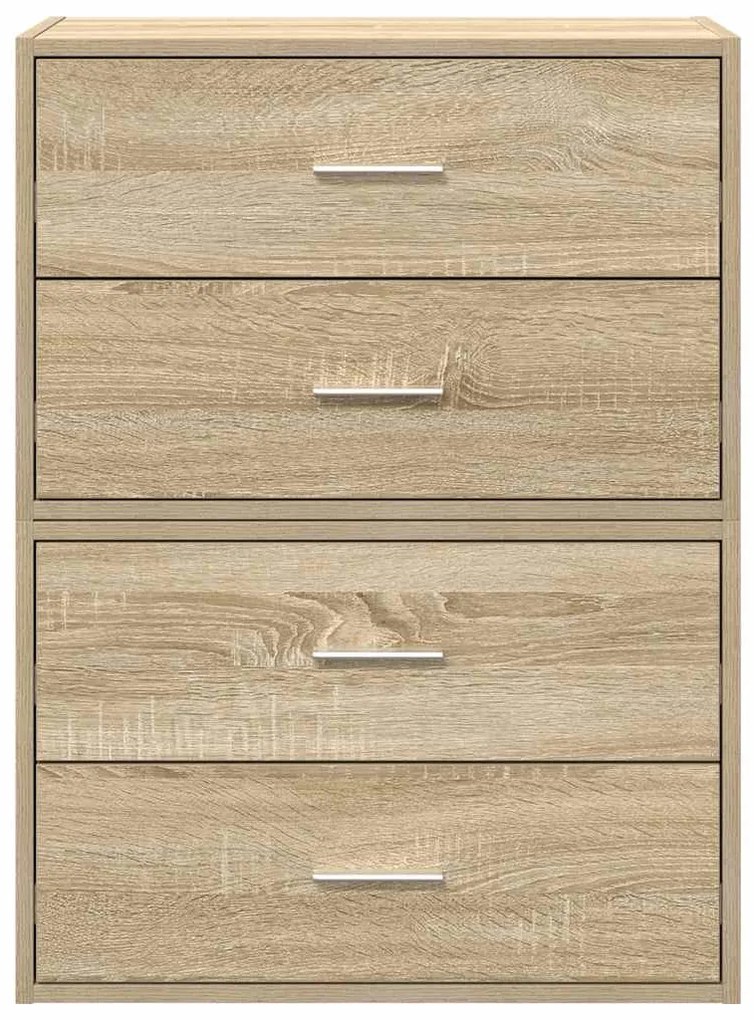 2 db sonoma tölgy szerelt fa szekrény 2 fiókkal 60 x 31 x 40 cm