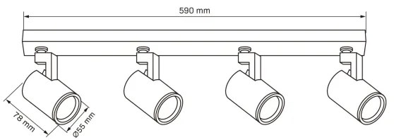 Spotlámpa LYNX 4xGU10/10W/230V fekete