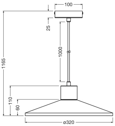 Ledvance - Csillár zsinóron DECOR CONCRETE 1xE27/15W/230V átm. 32 cm beton szürke