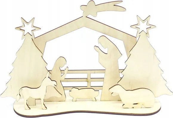 Betlehem Istálló Rétegelt Lemezből Karácsonyra OX35