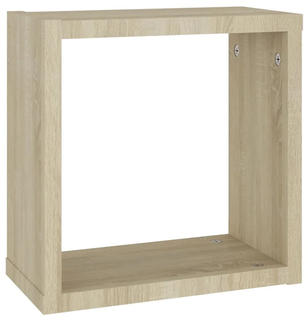 2 db sonoma tölgy színű fali kockapolc 30 x 15 x 30 cm