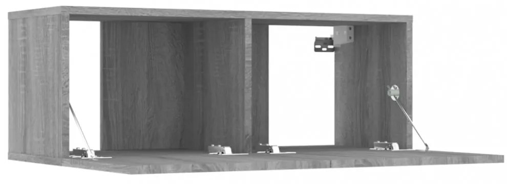 2 db szürke sonoma színű szerelt fa TV-szekrény 80 x 30 x 30 cm