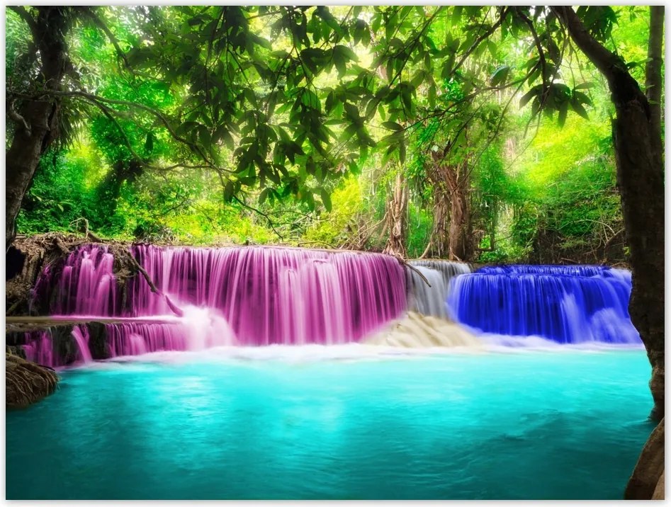 Poszterek 40x30 Színes vízesés