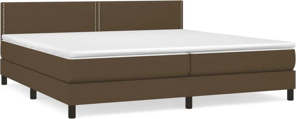 vidaXL sötétbarna szövet rugós ágy matraccal 200 x 200 cm