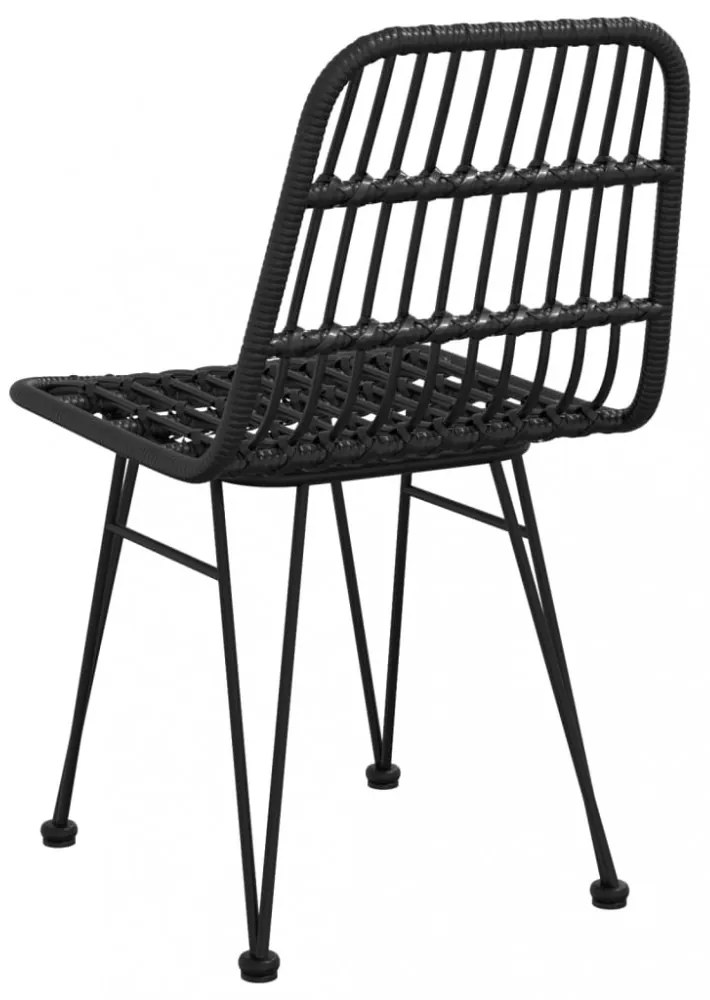 2 db fekete polietilén rattan kerti szék 48 x 62 x 84 cm