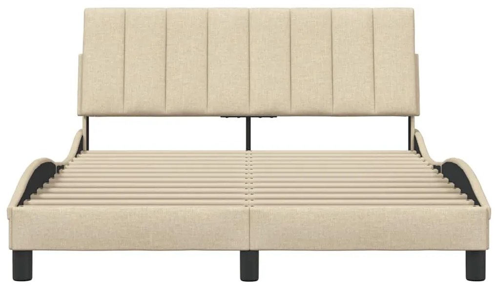 krémszínű szövet ágykeret matrac nélkül Hanko 140 x 190 cm