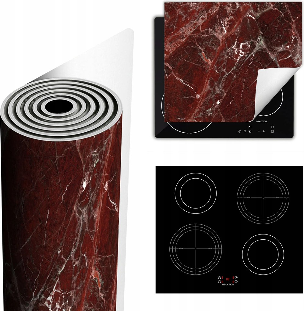 Tűzhelyvédő Szőnyeg Több Hely 60x52 bordó márvány