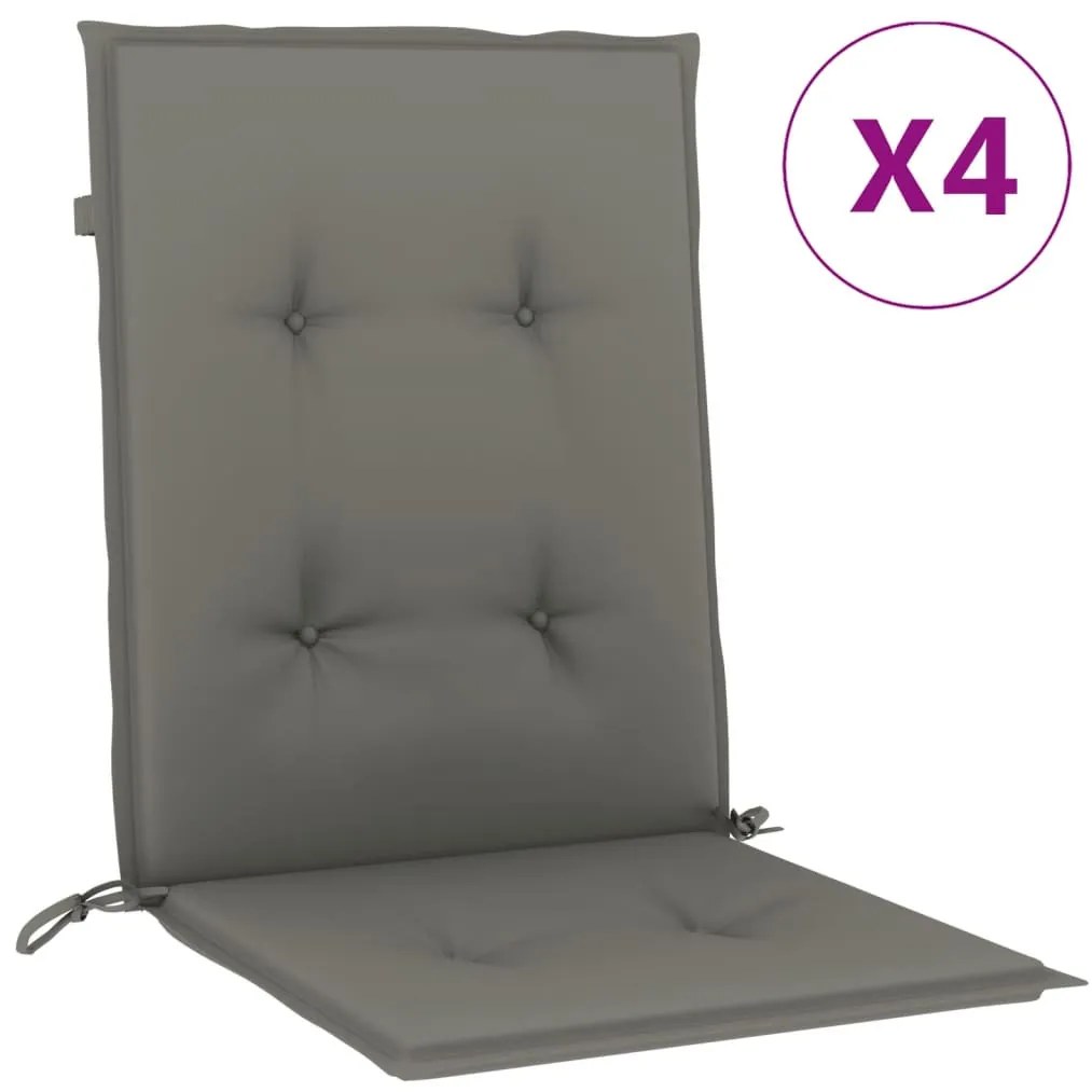 4 db melange sötétszürke szövet háttámlás székpárna 100x50x4 cm