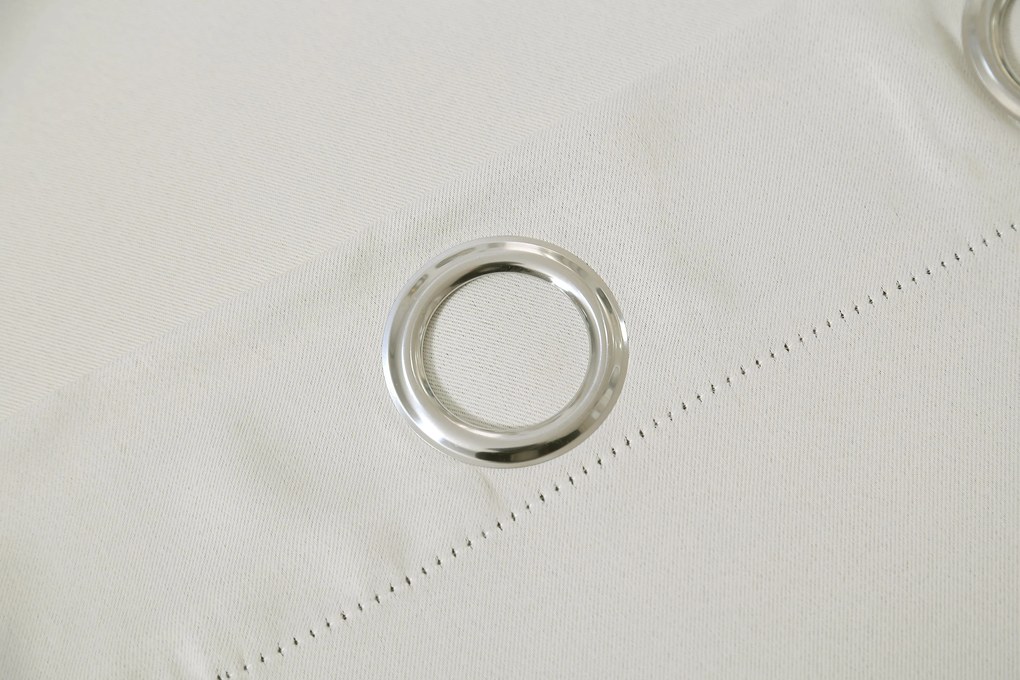 Fehér-krémszínű OXFORD függöny 140x250 cm Felfüggesztés: Fém gyűrűk