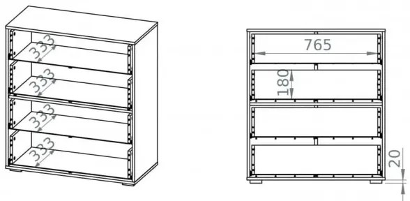 Szekrény SARPA 96x86 cm fehér/barna