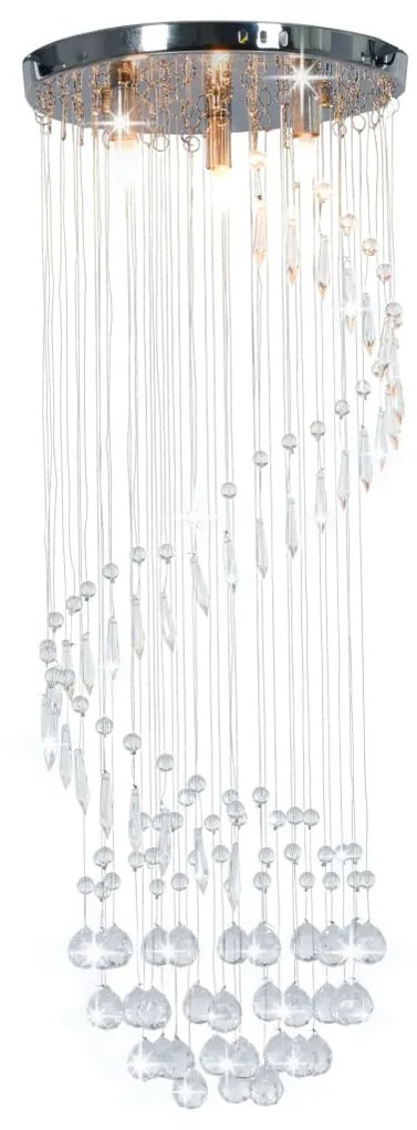 vidaXL ezüstszínű spirálos mennyezeti lámpa kristálygyöngyökkel G9