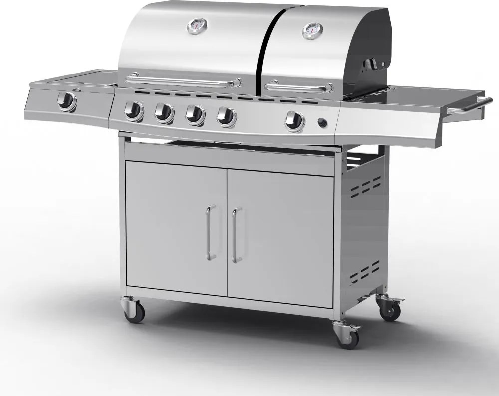 Avenberg LINCOLN Gázgrill rozsdamentes acélból és oldalsó + INFRA égővel