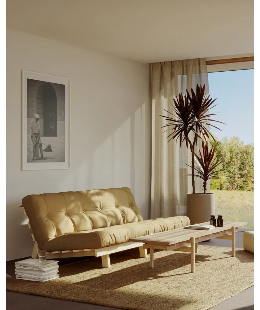Sárga kordbársony kanapé 200 cm Lean – Karup Design
