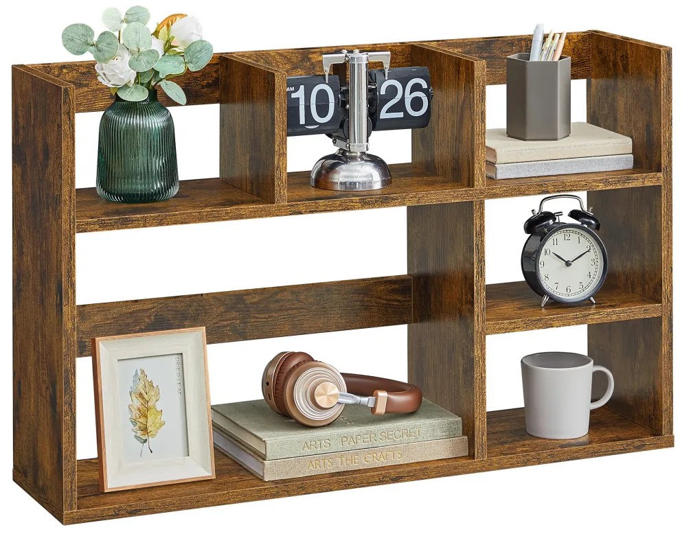 Asztali polc, rendszerező, rusztikus barna