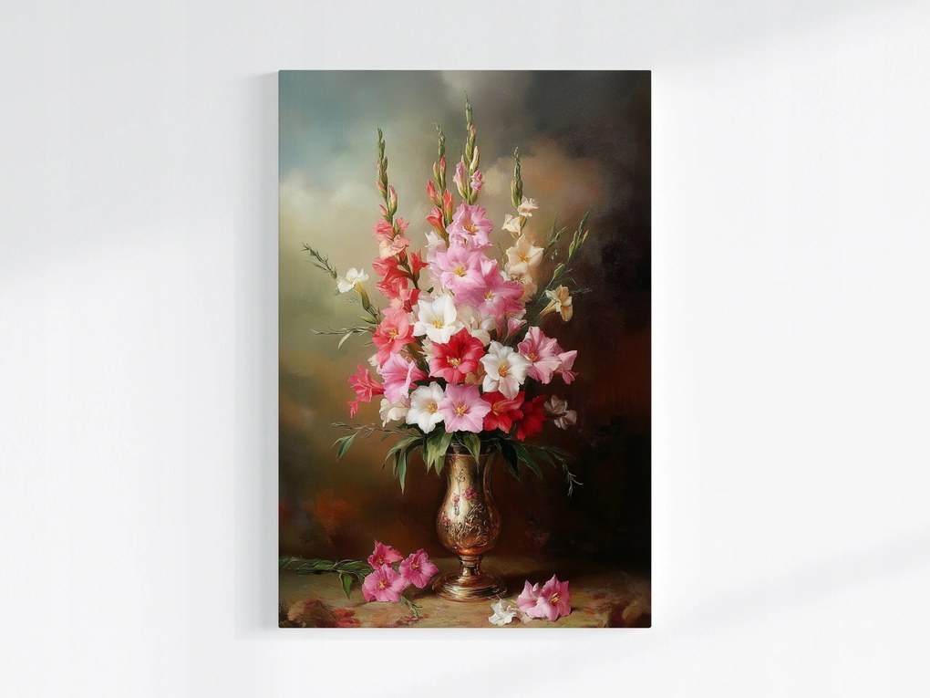 Poszter Dekoráció Váza Virágok Gladiola Kard 80x120