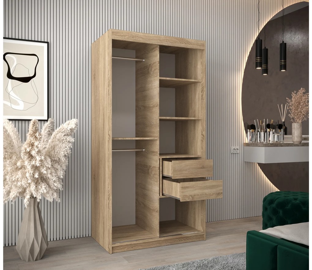 Ruhásszekrény 100 cm Toki (szonoma tölgy + szonoma tölgy). 1064802