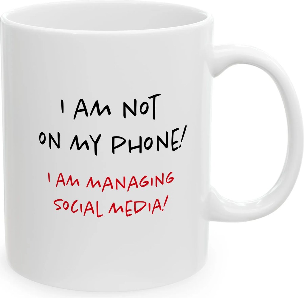 Nyomtatott bögre közösségi média menedzser ajándék irodai telefon tartalom