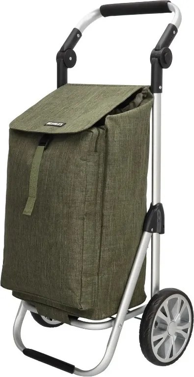 Zöld állítható bevásárlókocsi kerekeken "Hercules"
