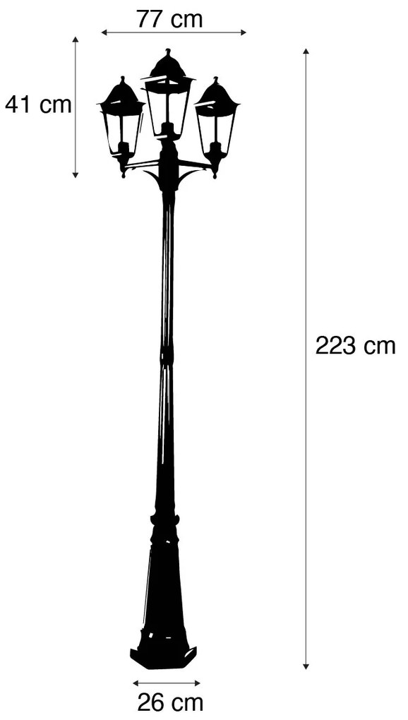 Rusztikus kültéri lámpa sötétzöld 3-lámpás IP44 - New Orleans