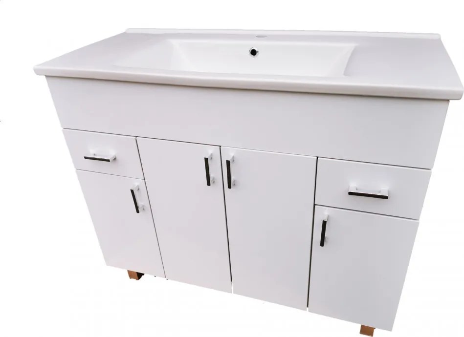 VivaStyle EKONOMIK PLUS 100 lábon álló fürdőszobabútor Sanovit SOFT 13100 mosdóval - 100 x 45,5 cm