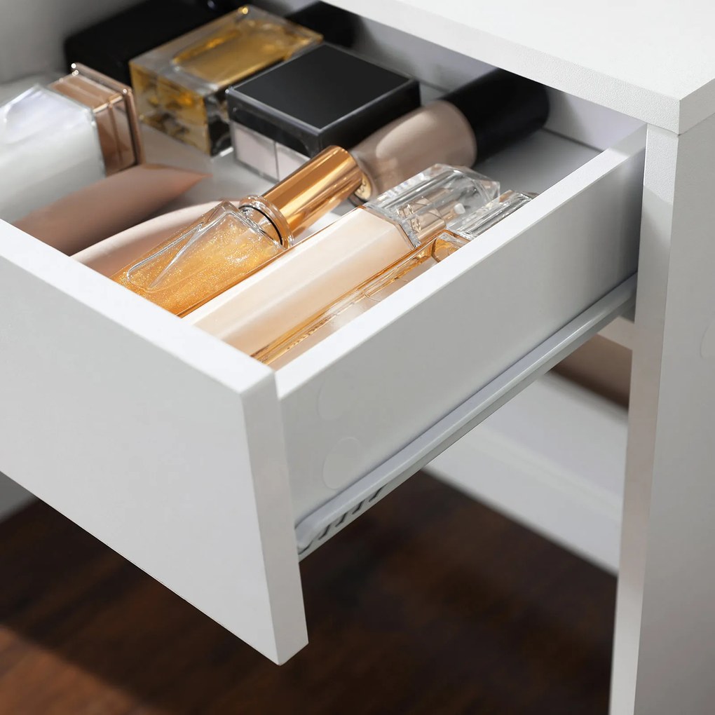 VANESA fésülködőasztal világítással, 80x40x145cm, fehér Jurhan