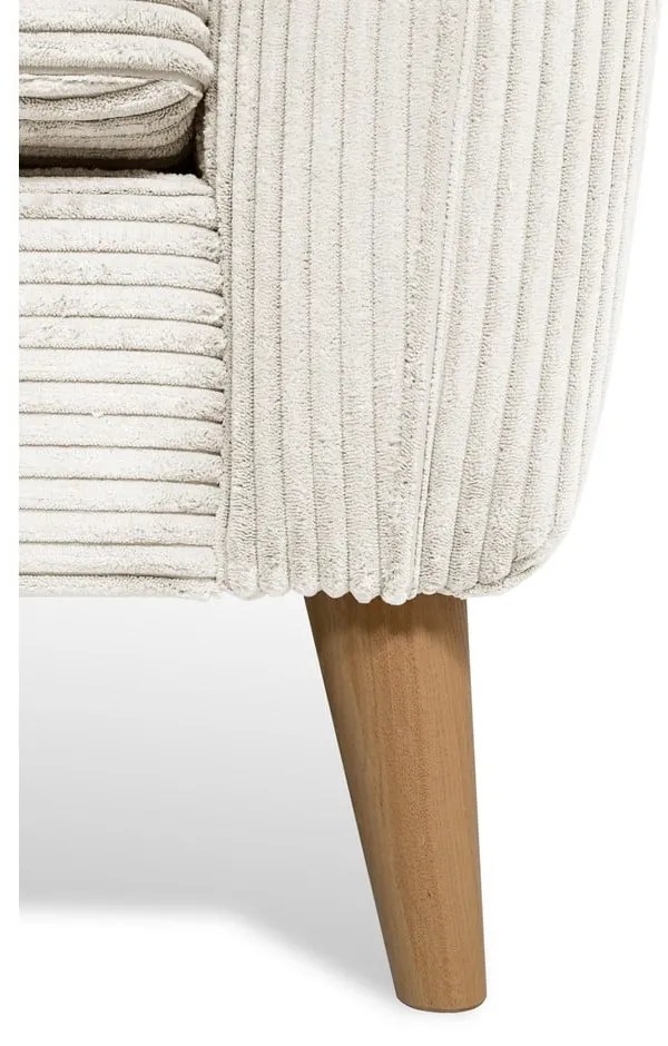 Fehér kordbársony sarokkanapé (bal oldali) Paris – Scandic