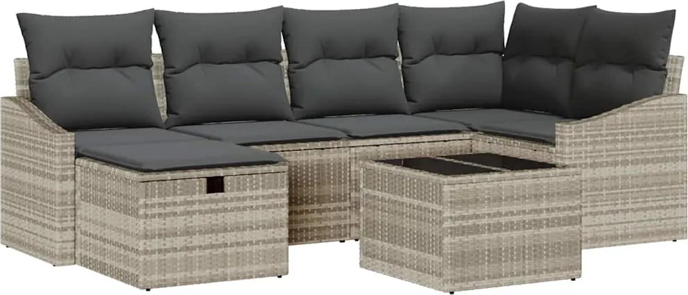 vidaXL Kanapé Szett párnával 6 pcs polirattan