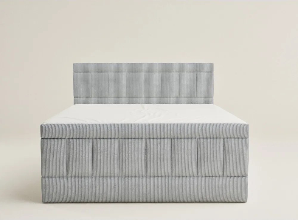 Szürke ágyneműtartós boxspring ágy 160x200 cm Caya – Maison de Rêve