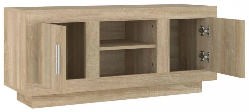 sonoma tölgyszínű szerelt fa TV-szekrény 102x35x45 cm