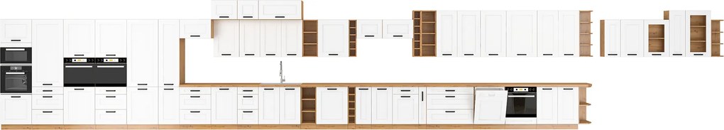 Felső szekrény sarokba, fehér/artisan tölgy, LULA 58x58 GN-72 1F