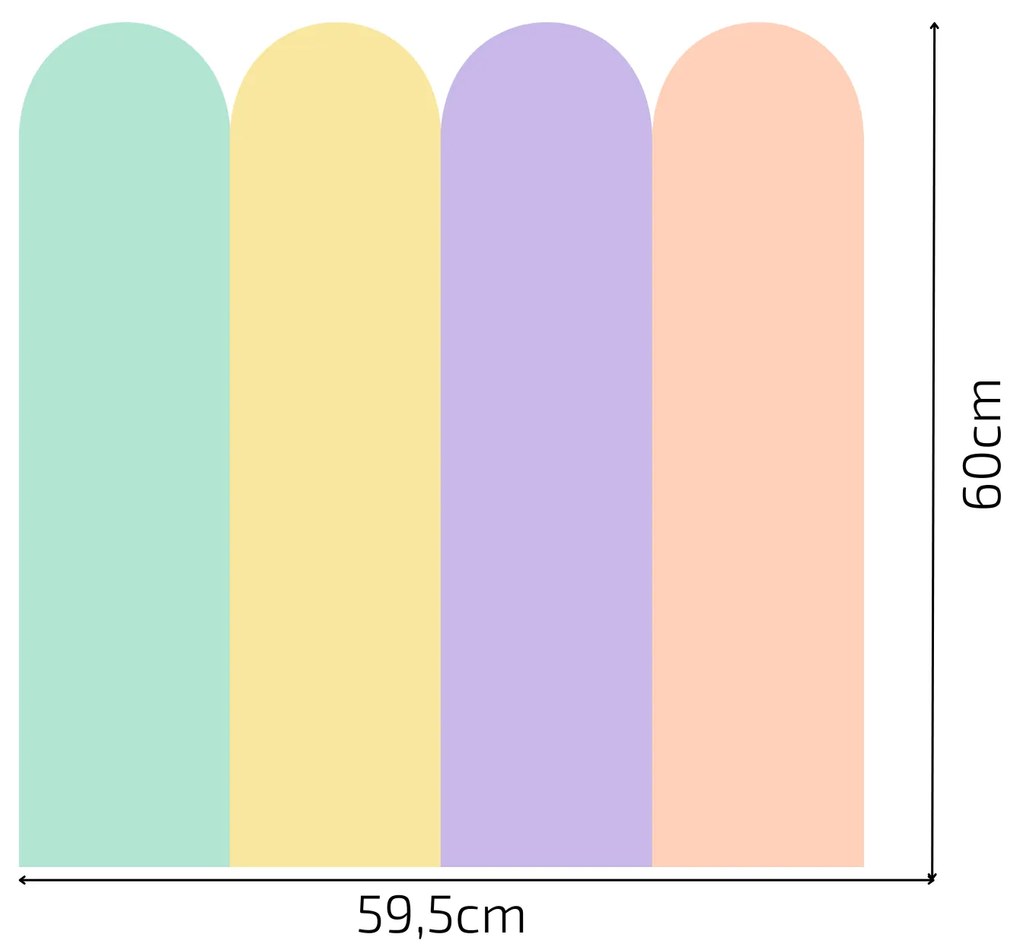 PIPPER. Textil öntapadó tapéta - Boltív - Pasztell szín 2 Méret: 80cm