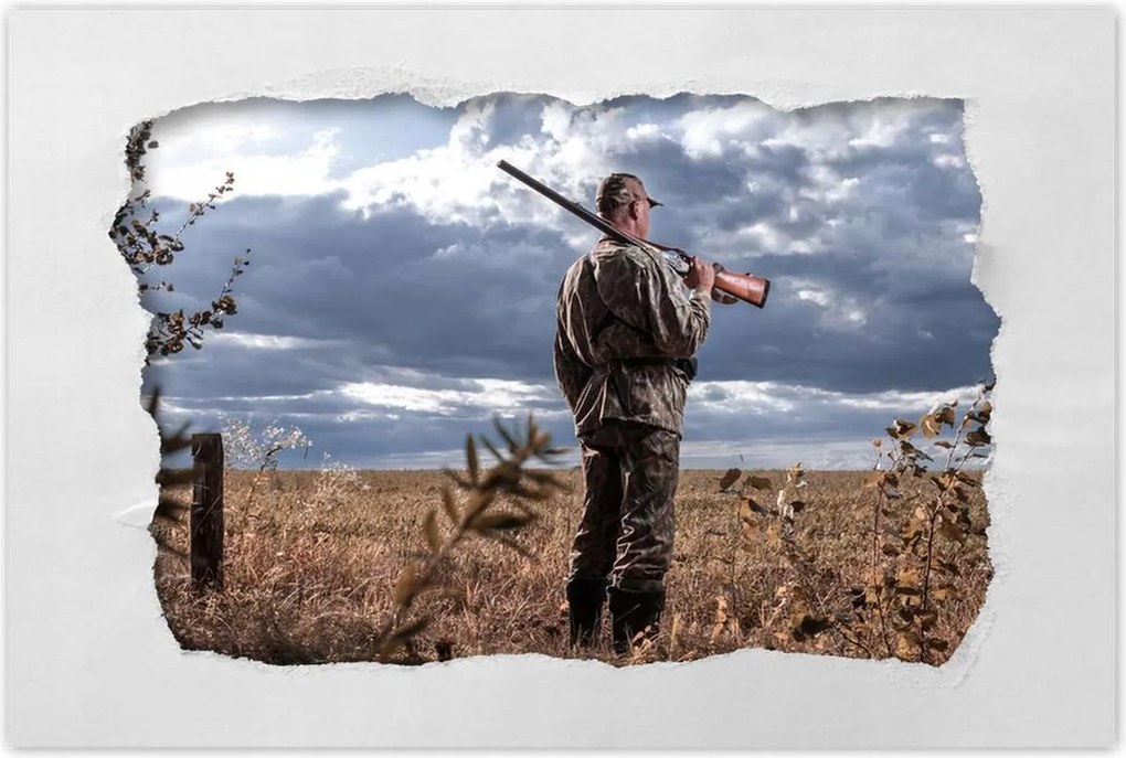 Poszterek 90x60 Vadász fegyver a vállon