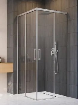 Radaway Idea Brushed Nickel KDD szögletes szálcsiszolt króm zuhanykabin 100B+100J