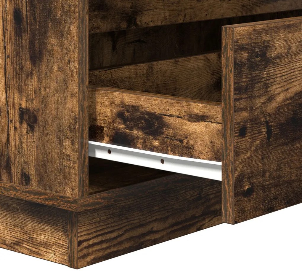 Éjjeli Szekrény LED Füstölt Tölgy 71x34.5x75 cm MDF