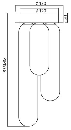 Felületre szerelhető csillár PAX 3xG9/9W/230V fekete