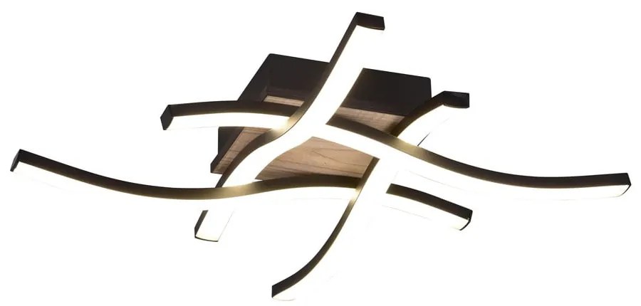 Fekete-barna LED mennyezeti lámpa 46x46 cm Route – Trio